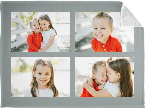 Gallery of Four Horizontal Fleece Photo Blanket, Plush Fleece, 50x60, Multicolor, multi