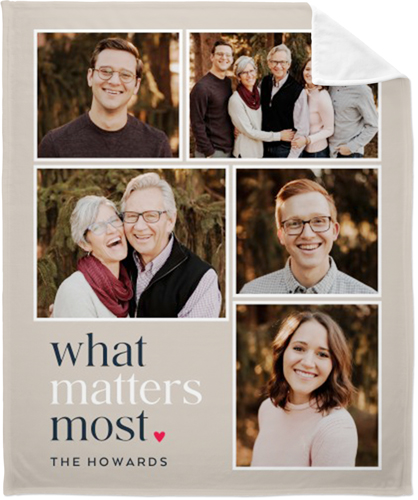 What Matters Most Fleece Photo Blanket, Plush Fleece, 50x60, Beige, wheat