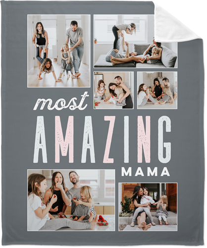 Most Amazing Mom Fleece Photo Blanket, Plush Fleece, 50x60, Pink