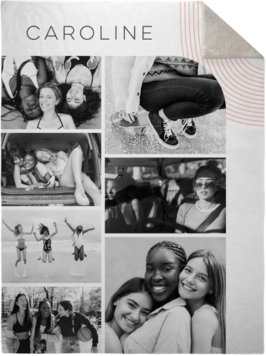 Arch Collage Fleece Photo Blanket, Sherpa, 60x80, White, white