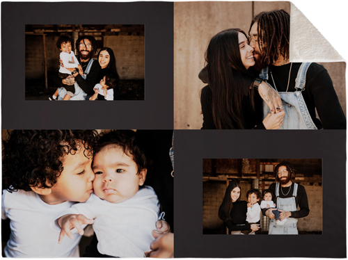 Minimal Gallery of Four Fleece Photo Blanket, Sherpa, 60x80, Multicolor, multi