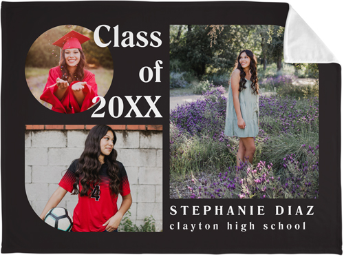 Graduation Arches Fleece Photo Blanket, Plush Fleece, 60x80, Gray