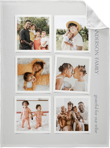Tilted Frames Fleece Photo Blanket, Fleece, 60x80, Gray, silver lining