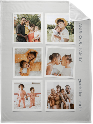 Tilted Frames Fleece Photo Blanket, Plush Fleece, 60x80, Gray, silver lining