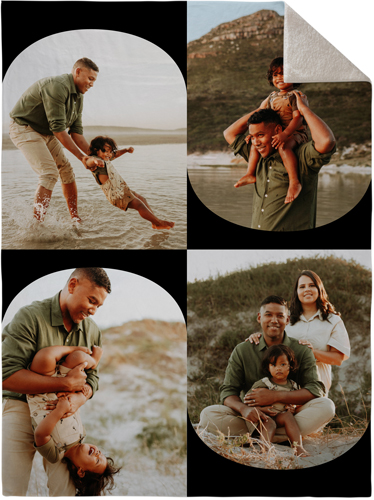 Modern Arch Collage Fleece Photo Blanket, Sherpa, 60x80, Black, black