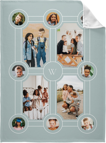 Vintage Family Tree Fleece Photo Blanket, Fleece, 60x80, Blue, cedar