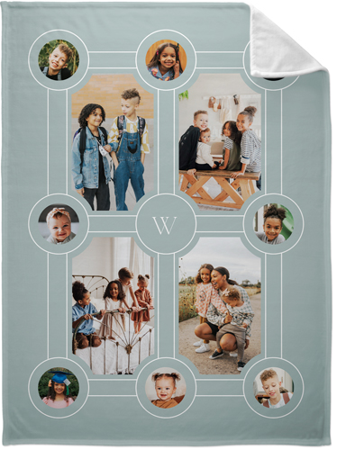 Vintage Family Tree Fleece Photo Blanket, Plush Fleece, 60x80, Blue, cedar