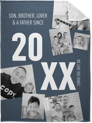 Big Year Fleece Photo Blanket, Plush Fleece, 60x80, Black, silhouette