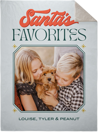 Santa's Favorites Fleece Photo Blanket, Sherpa, 60x80, Gray, air