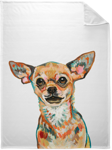 Chihuahua Custom Text Fleece Photo Blanket, Plush Fleece, 60x80, Multicolor