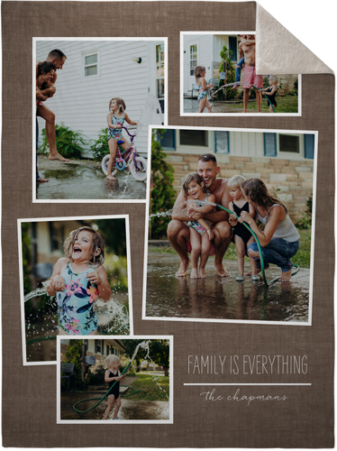 Tilty Collage Fleece Photo Blanket, Sherpa, 60x80, Brown, taupe