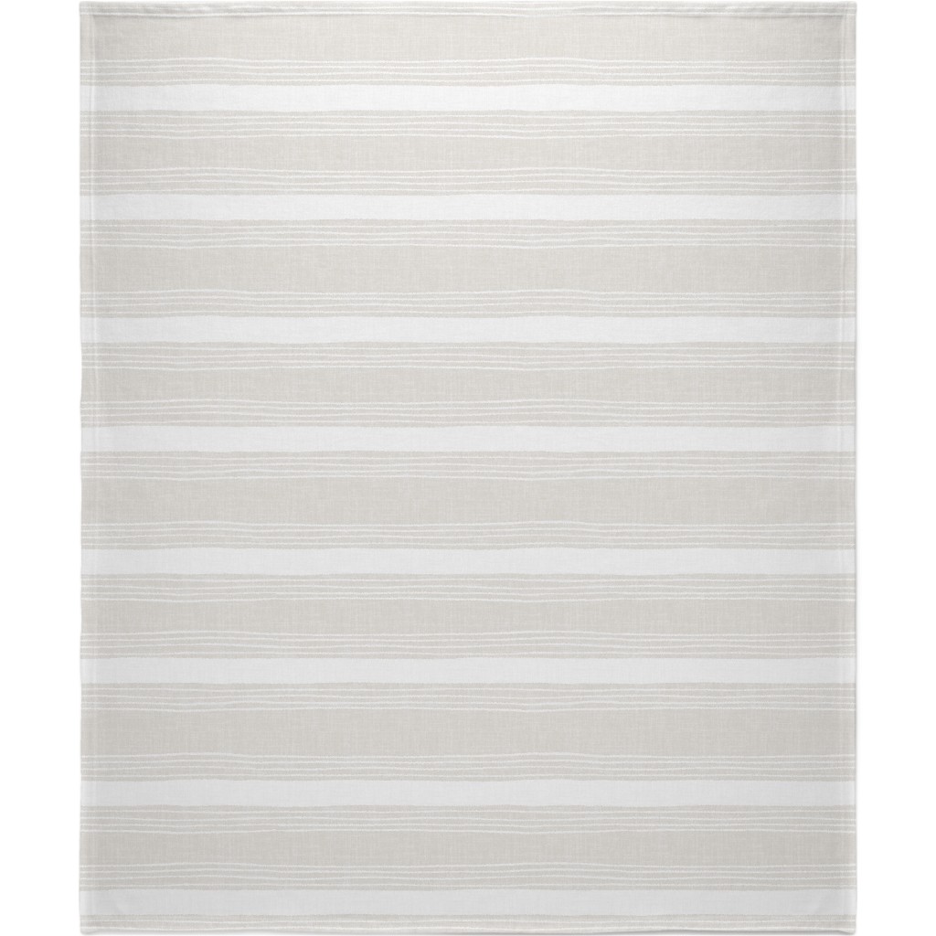 Rustic Stripe - Taupe Blanket, Fleece, 50x60, Beige, Pearl