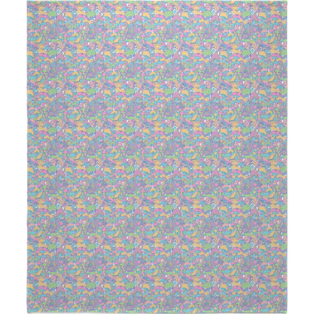 Magical Mushroom World - Pastel Blanket, Fleece, 50x60, Multicolor