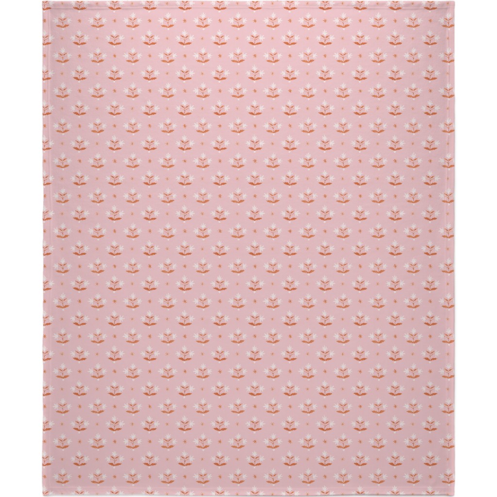 Thistle Stars - Pink and Orange Blanket, Fleece, 50x60, Pink, Bright Pink