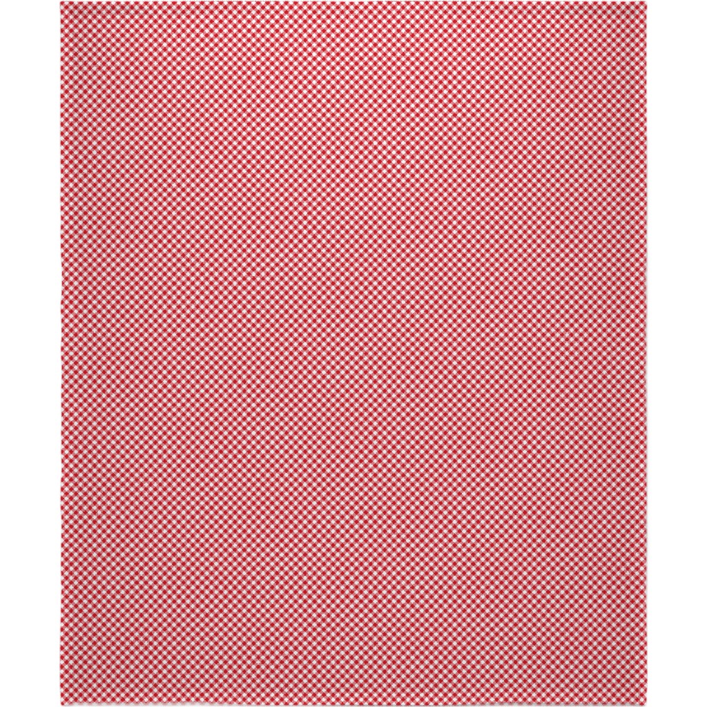 Diagonal Gingham - Red and White Blanket, Fleece, 50x60, Red, Red