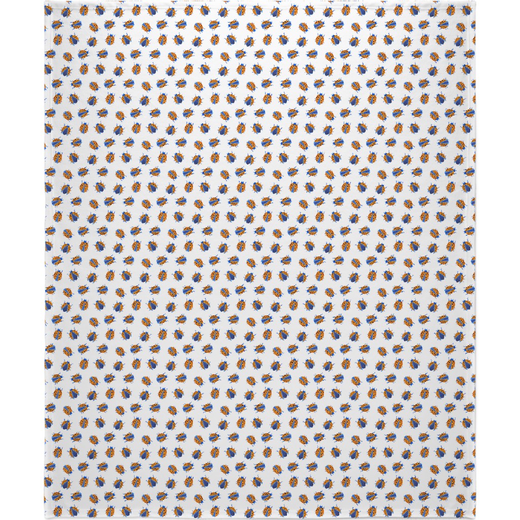 Classic Ladybugs Blanket, Fleece, 50x60, Beige, Tan