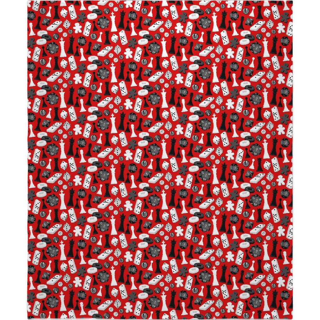 Game on Blanket, Fleece, 50x60, Red, Ruby