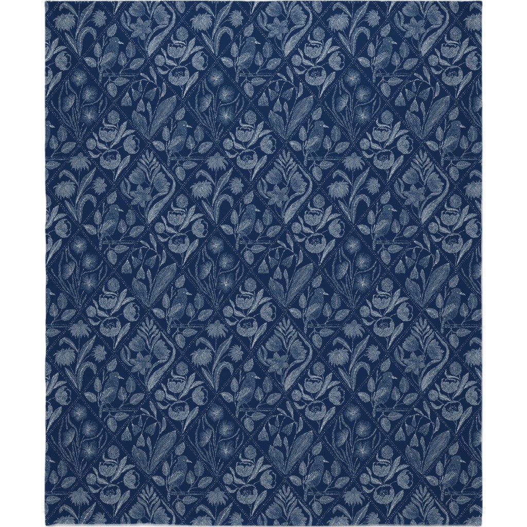 Toile De Joy - Blue Blanket, Fleece, 50x60, Blue, True Blue