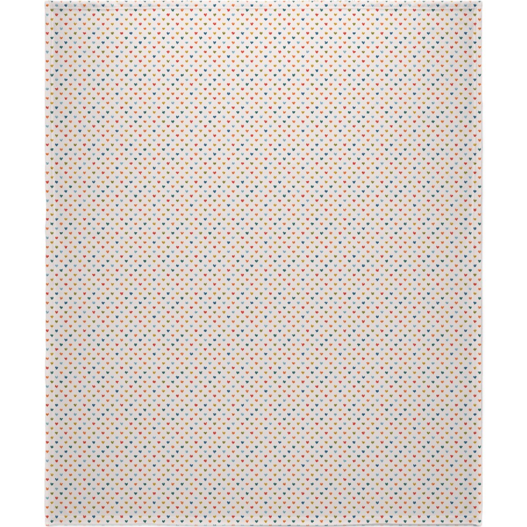 Cute Colored Hearts - Multi Blanket, Fleece, 50x60, Multicolor