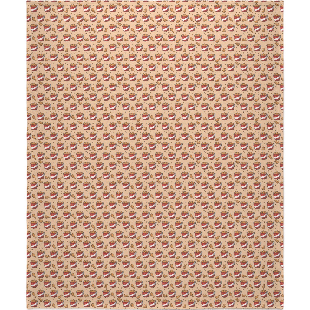 Fried Chicken Bucket Blanket, Fleece, 50x60, Orange, Nectar