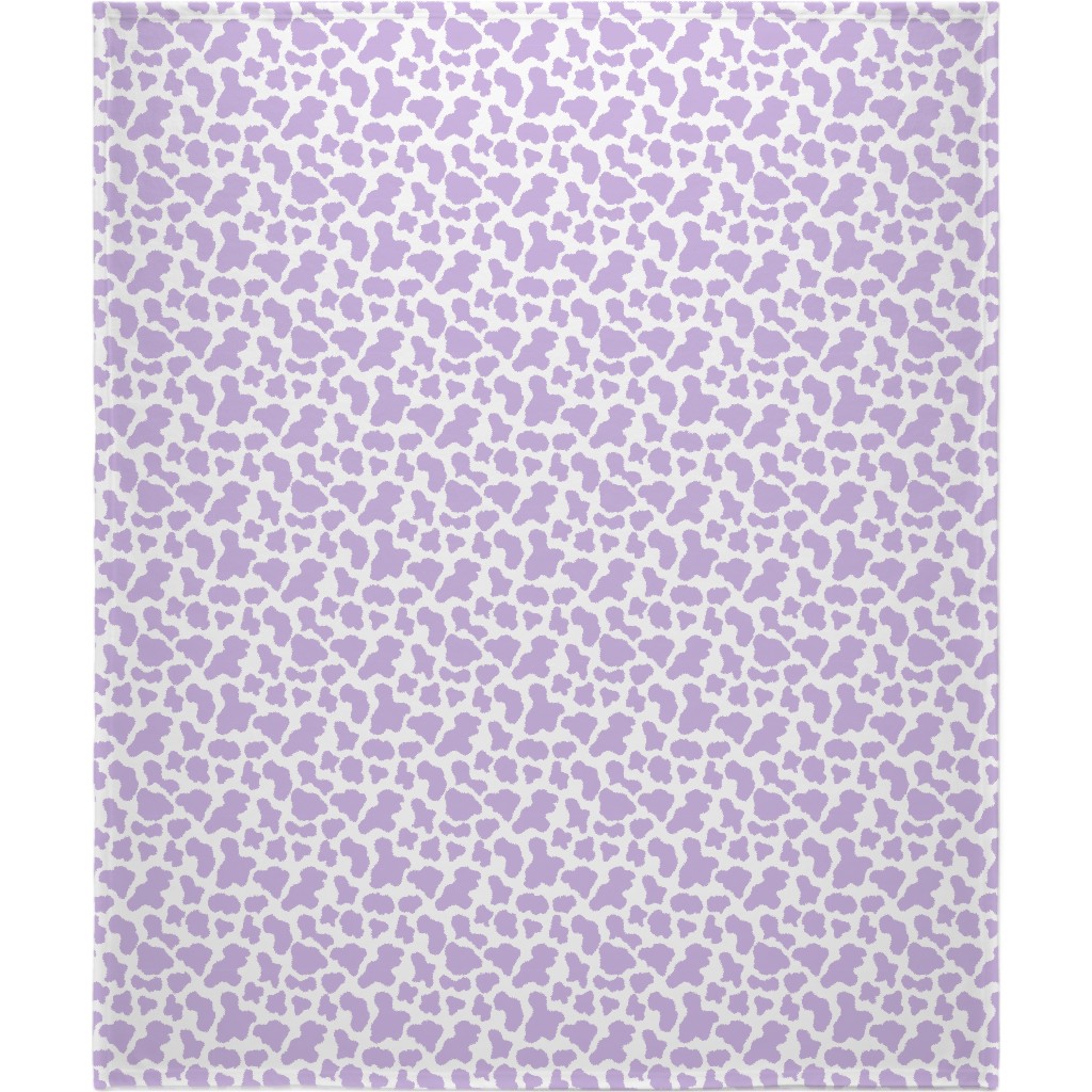Cow Print Blanket, Fleece, 50x60, Purple