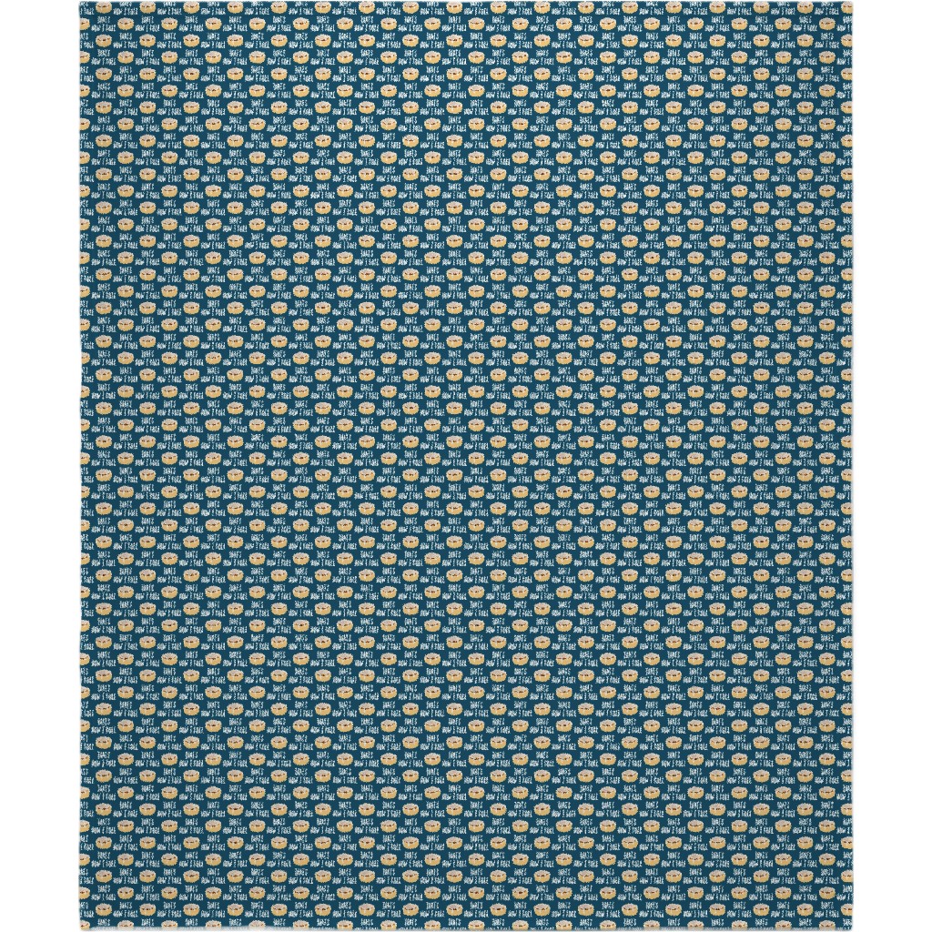 Cinnamon Roll - That's How I Roll - Dark Blue Blanket, Fleece, 50x60, Blue, True Blue