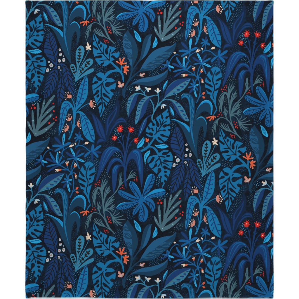Jungle Nights Blanket, Fleece, 50x60, Blue, True Blue