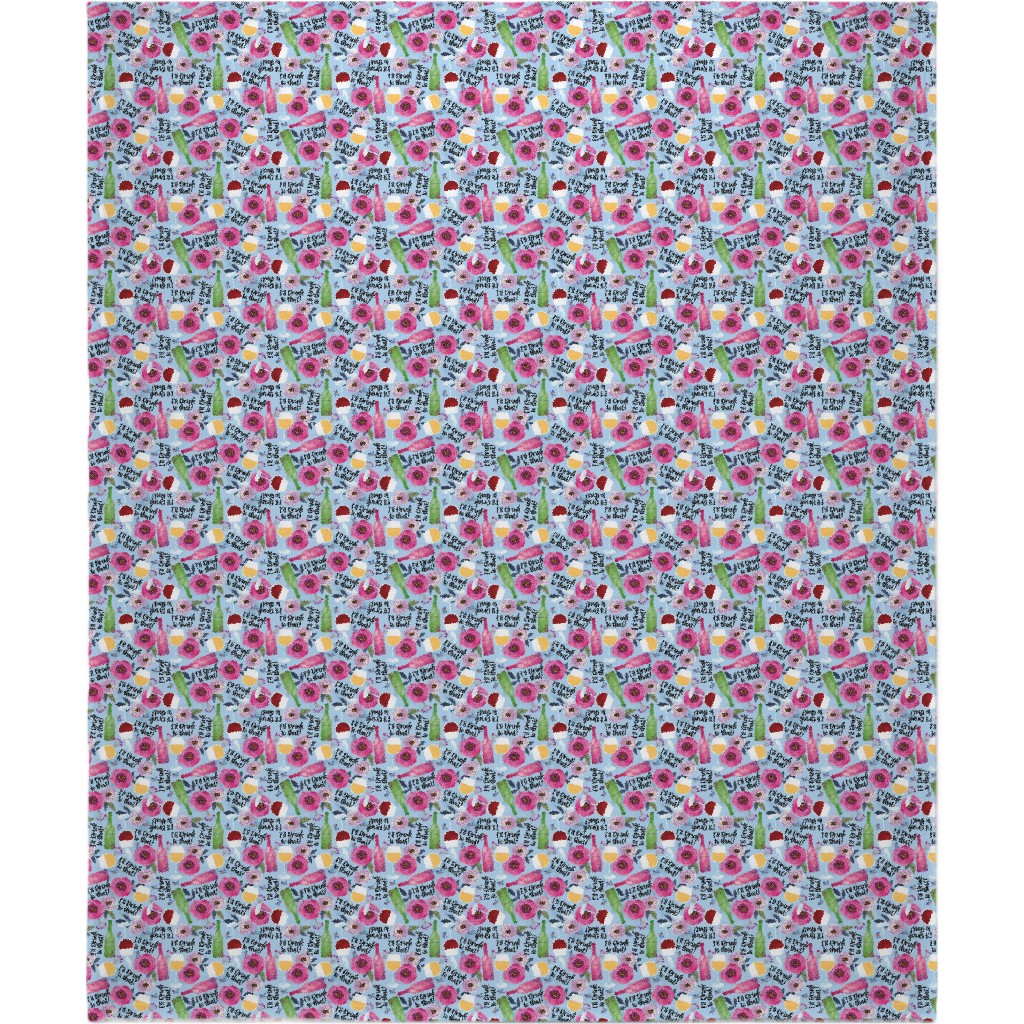 I'll Drink To That Blanket, Fleece, 50x60, Blue, True Blue