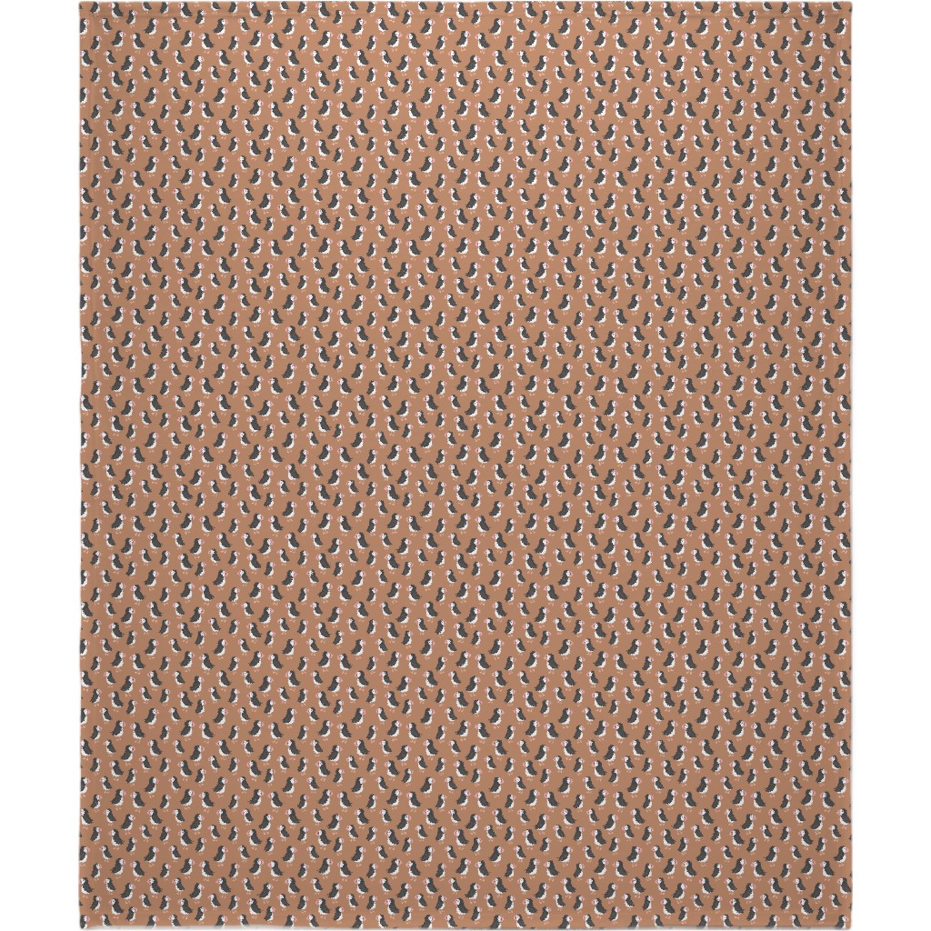 Little Puffin Friends Blanket, Fleece, 50x60, Brown, Hazelnut