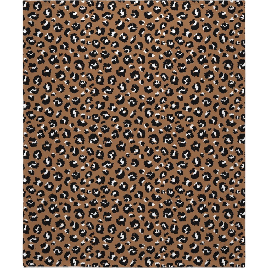 Leopard Spots - Caramel Blanket, Fleece, 50x60, Brown