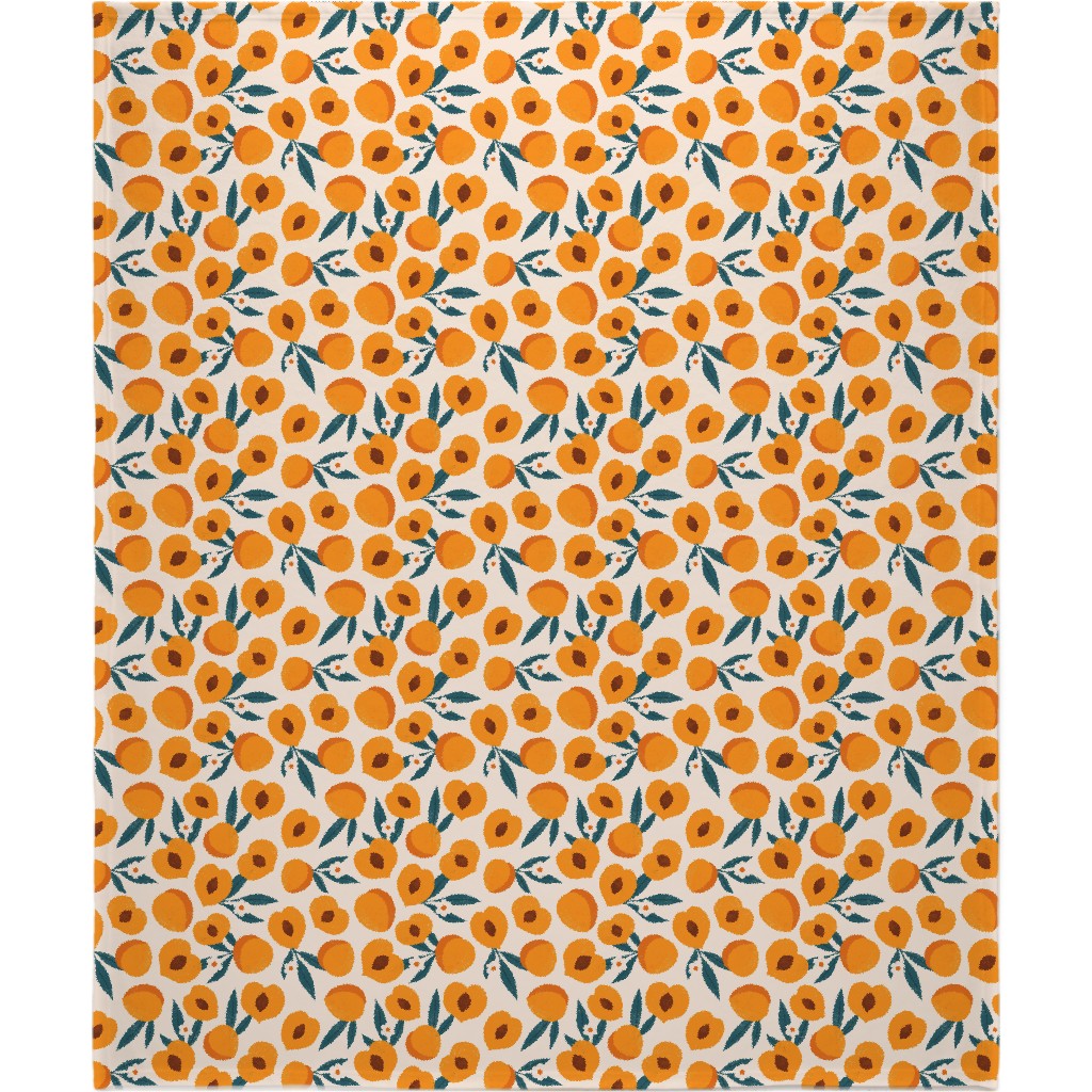 Summer Peches - Orange Blanket, Fleece, 50x60, Orange