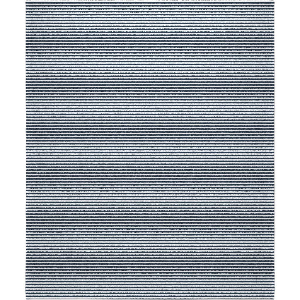 Horizontal Stripe Blanket, Fleece, 50x60, Blue, Navy