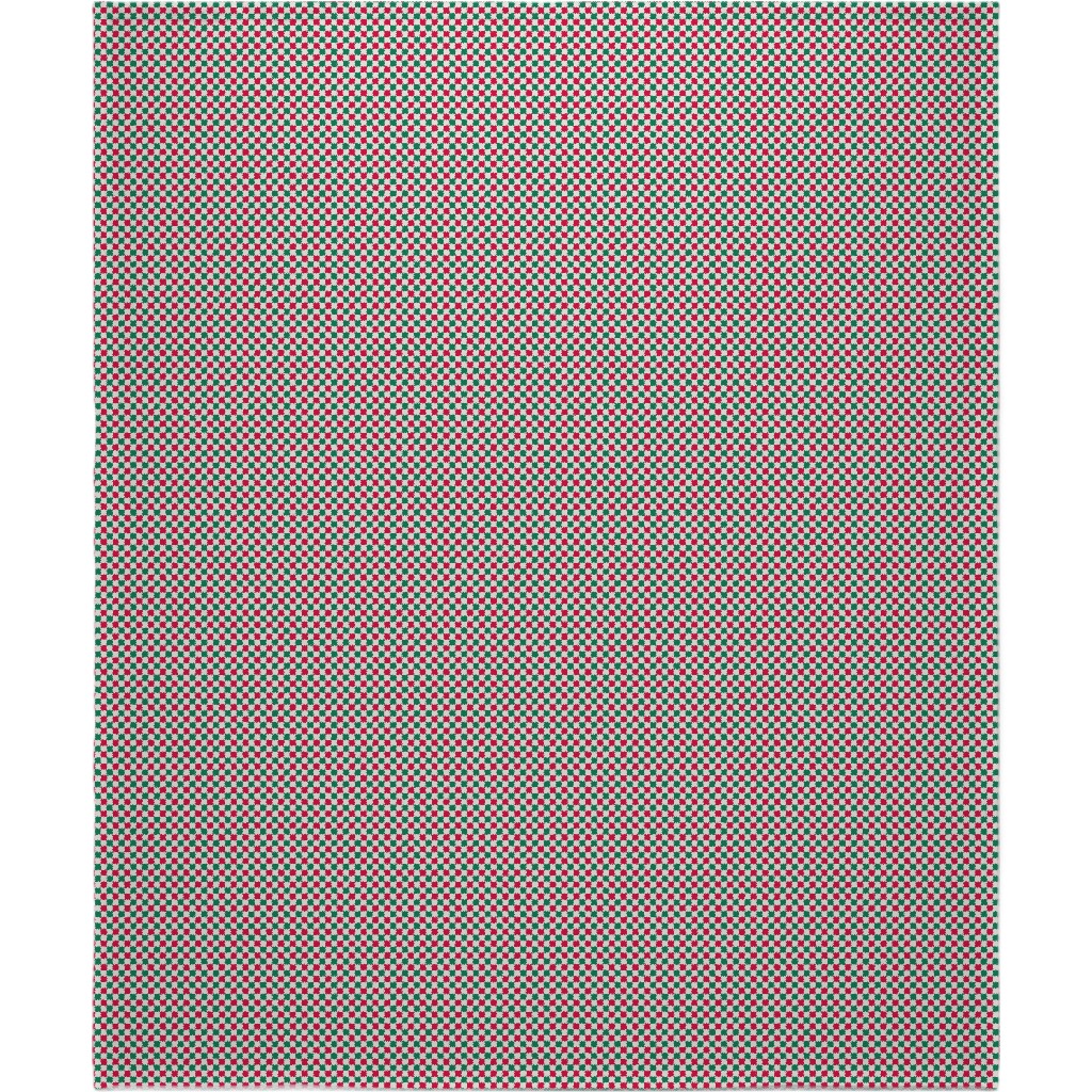 Winter Gingham - Red and Green Blanket, Fleece, 50x60, Multicolor