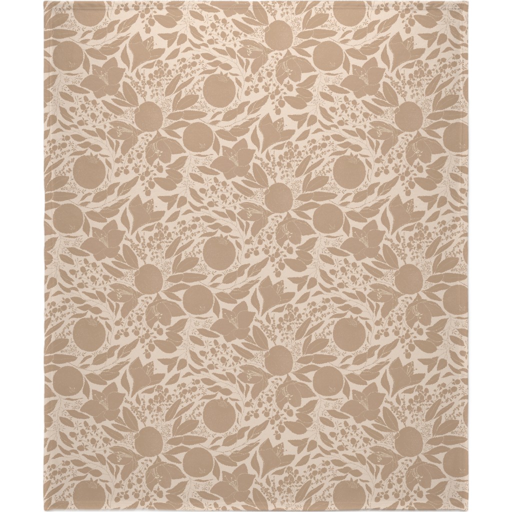 Winter Florals - Neutral Blanket, Fleece, 50x60, Beige, Pearl