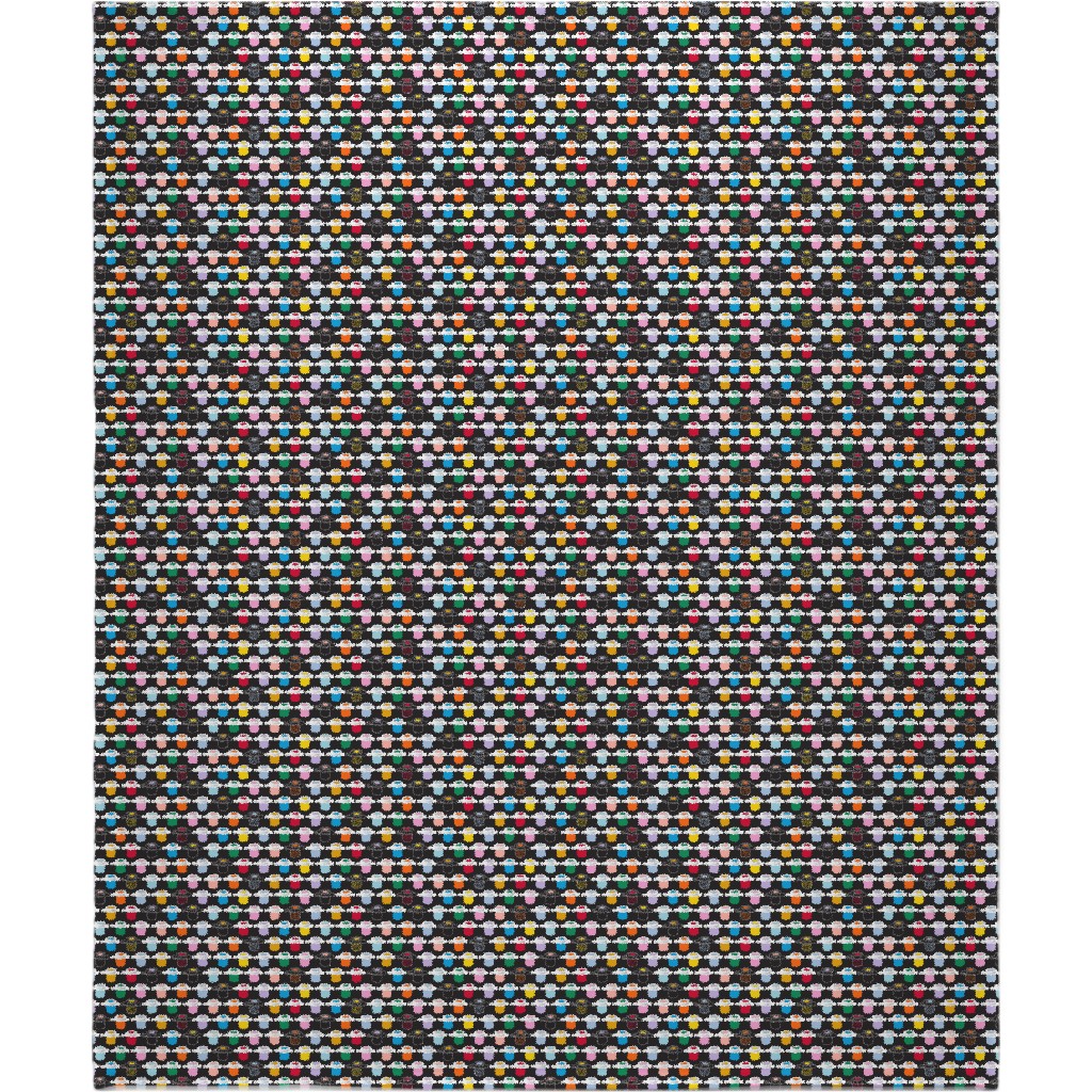 Paint Pots Blanket, Fleece, 50x60, Black, Black