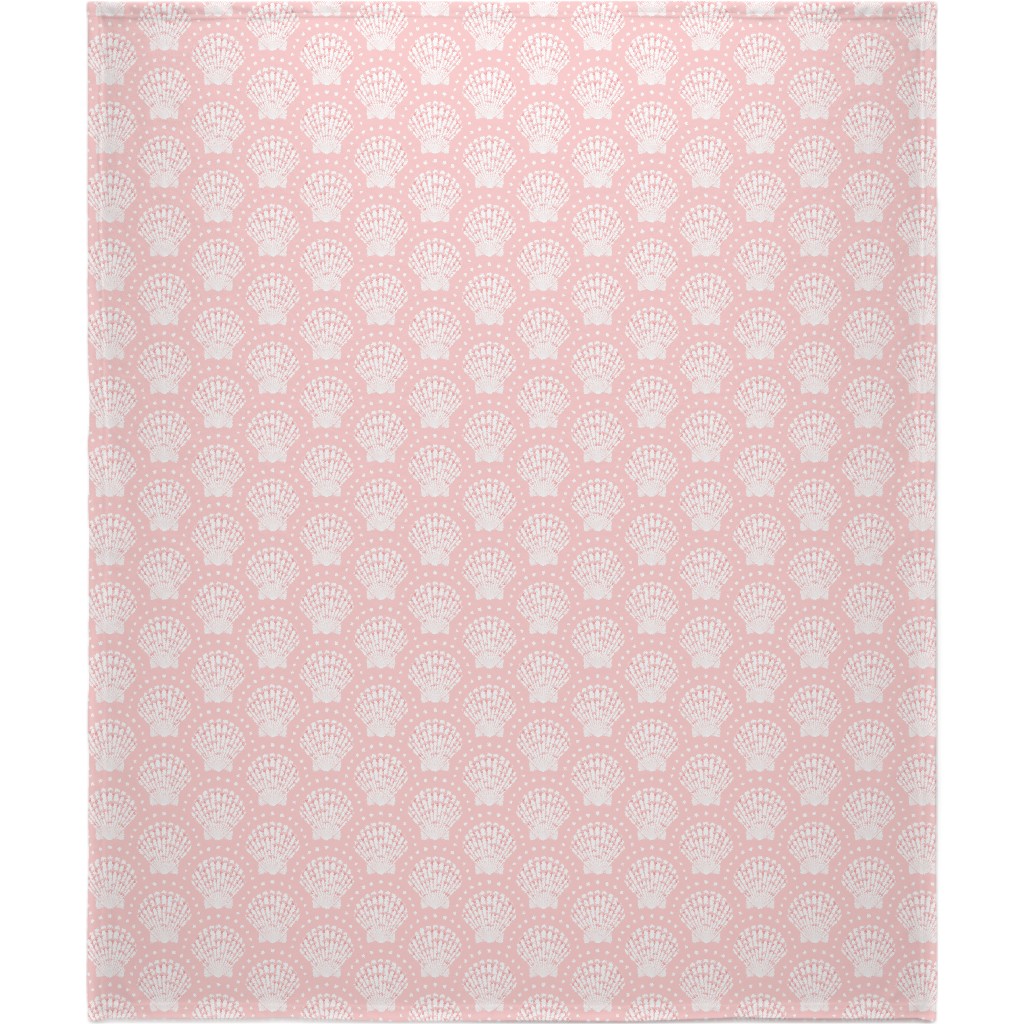 Pretty Scallop Shells - Pink Blanket, Fleece, 50x60, Pink, Bright Pink