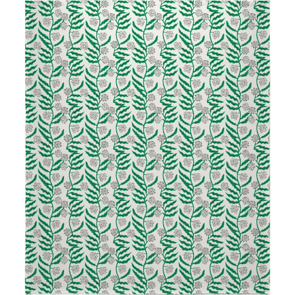 La Ville Vine Blanket, Fleece, 50x60, Green, Emerald