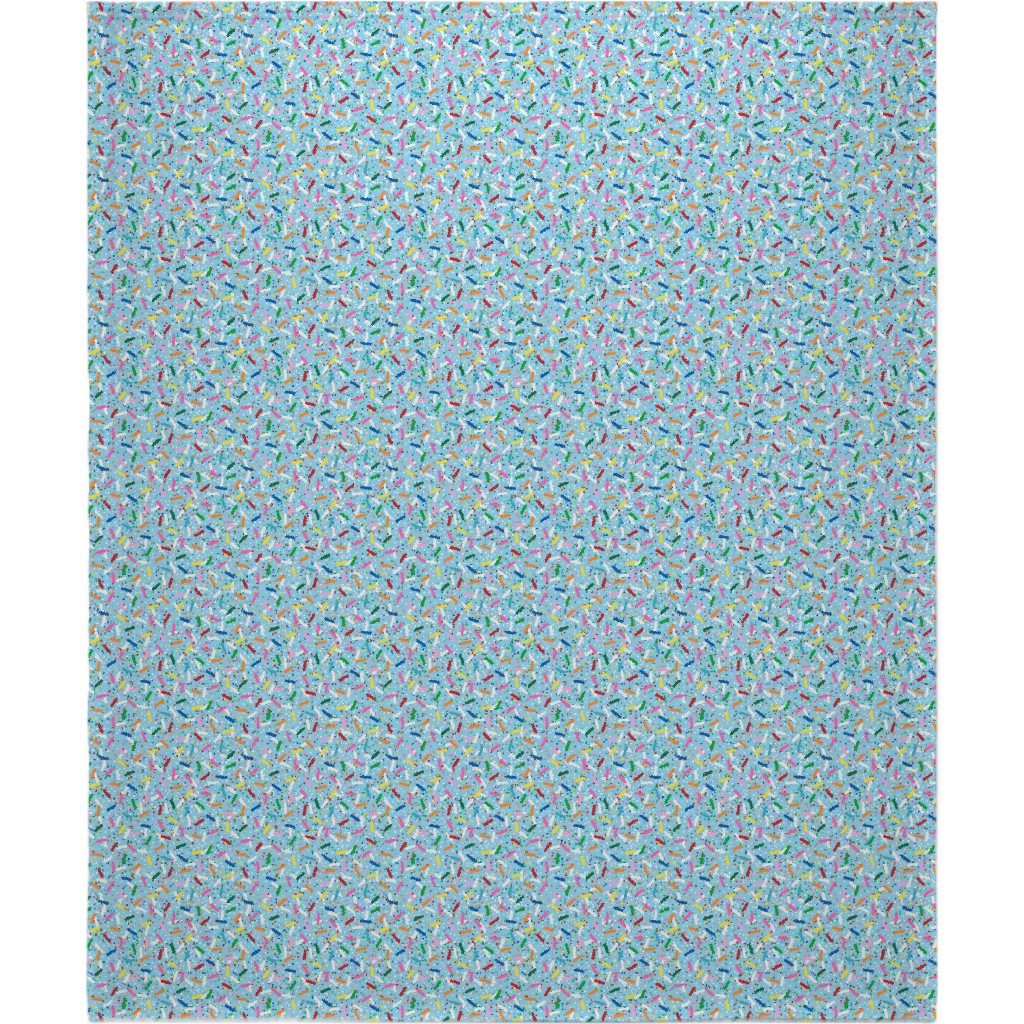Rainbow Sprinkles Blanket, Fleece, 50x60, Blue, Ocean Mist