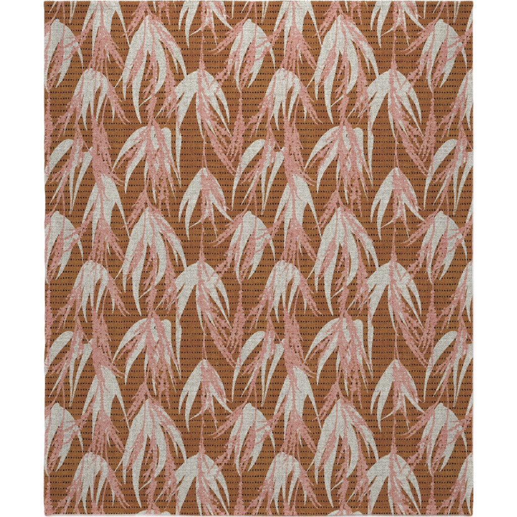 Vintage Palm Blanket, Fleece, 50x60, Brown