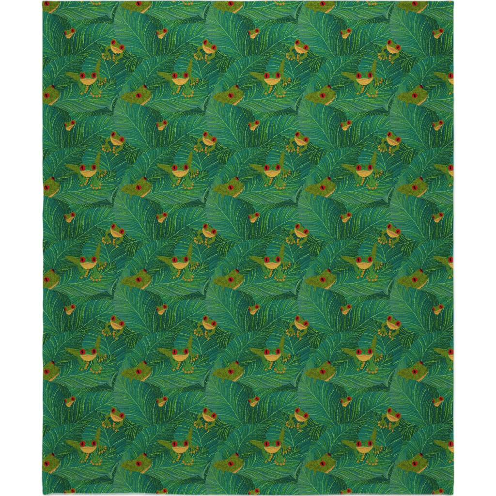 Island Peepers Blanket, Fleece, 50x60, Green