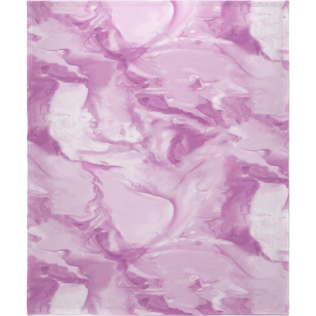Abstract Watercolor Marble Blanket, Fleece, 50x60, Purple, Pansy