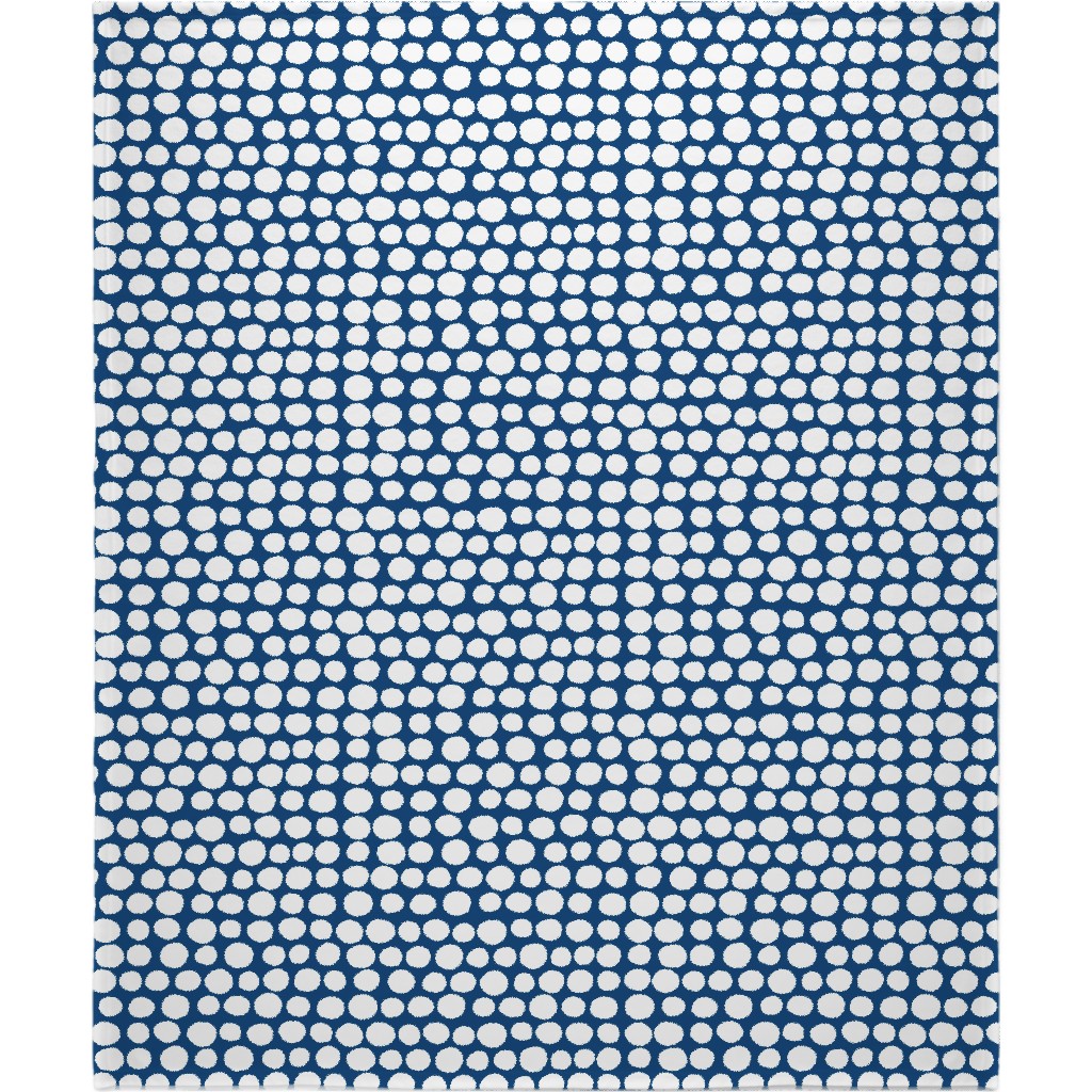 Jumbo Peas - Deep Blue and White Blanket, Fleece, 50x60, Blue, True Blue