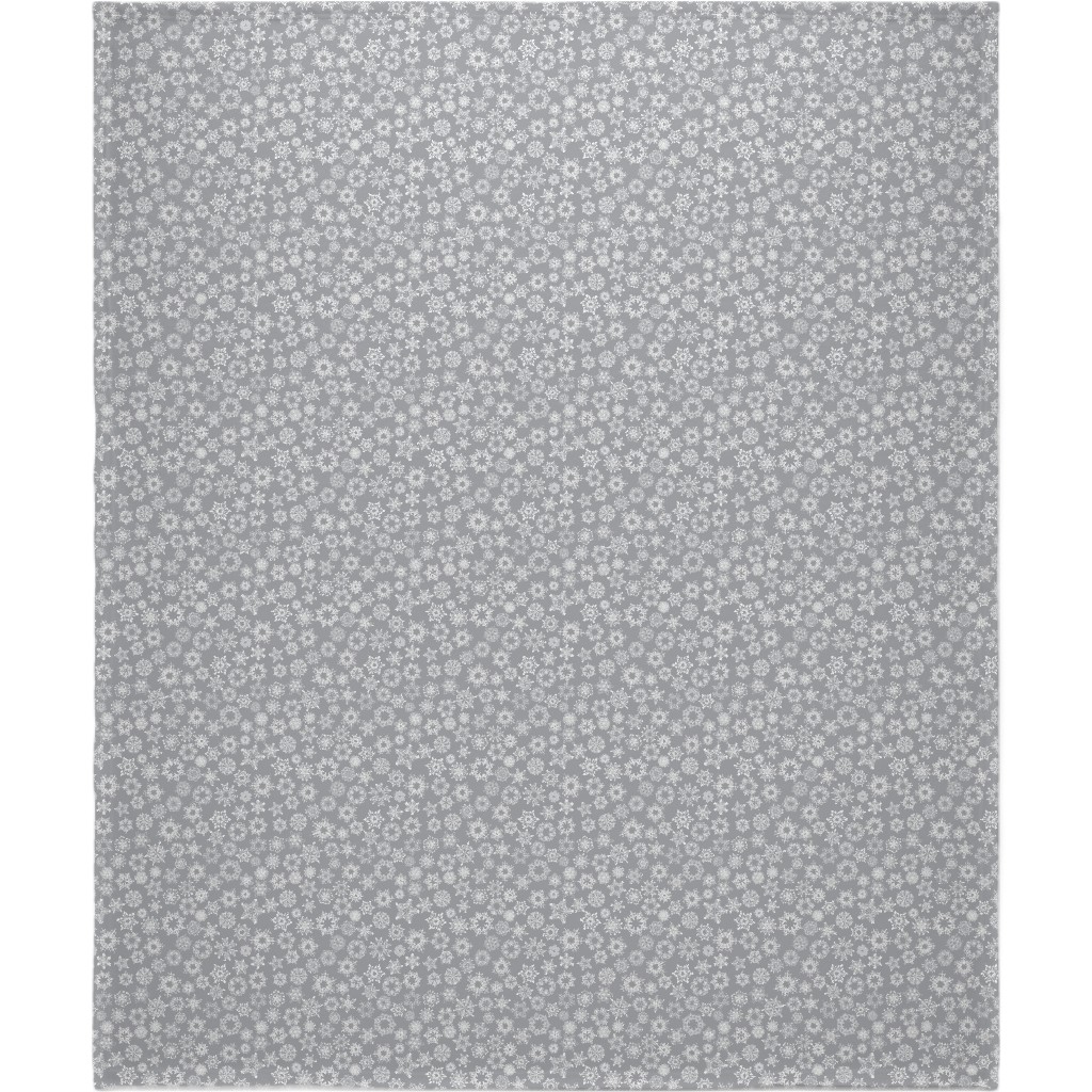 Snowflake Silver Blanket, Fleece, 50x60, Gray, Gray