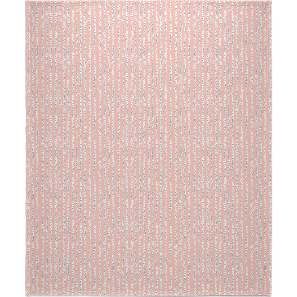 Birch Tree - Pink Blanket, Fleece, 50x60, Pink, Bright Pink