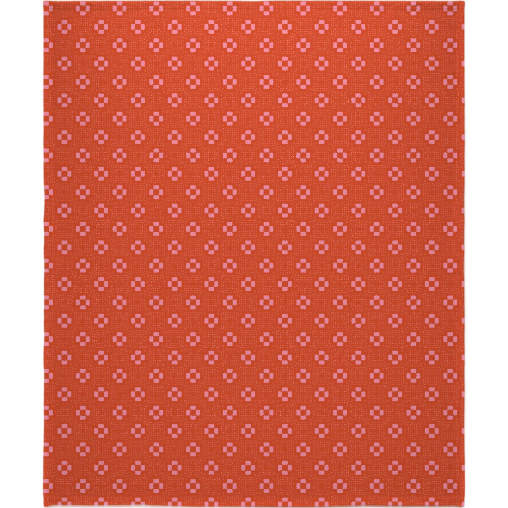 Phlox Garden - Red and Pink Blanket, Fleece, 50x60, Red
