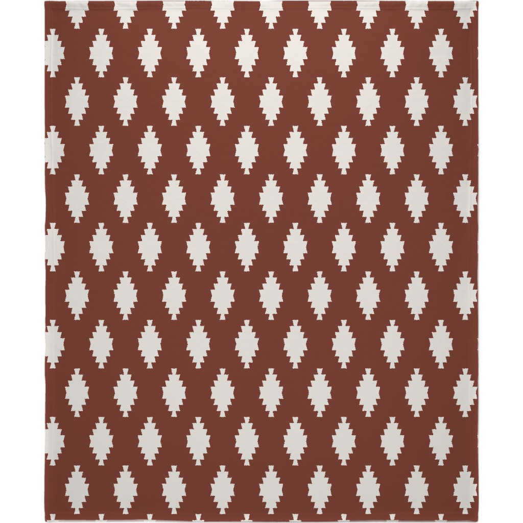 Taos Tile - Marsala Blanket, Fleece, 50x60, Brown
