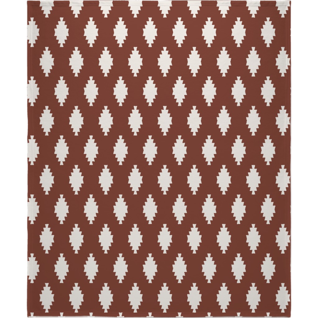 Taos Tile - Marsala Blanket, Fleece, 50x60, Brown, Brown