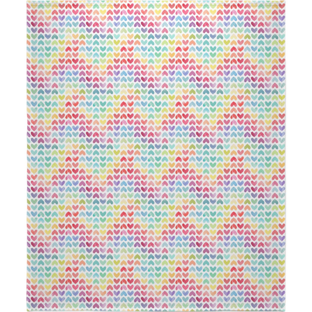 Rainbow Hearts - Multi Blanket, Fleece, 50x60, Multicolor