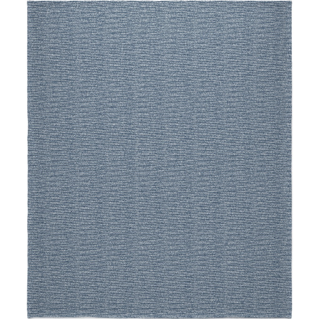 Navy Blue and White Stripes Blanket, Fleece, 50x60, Blue