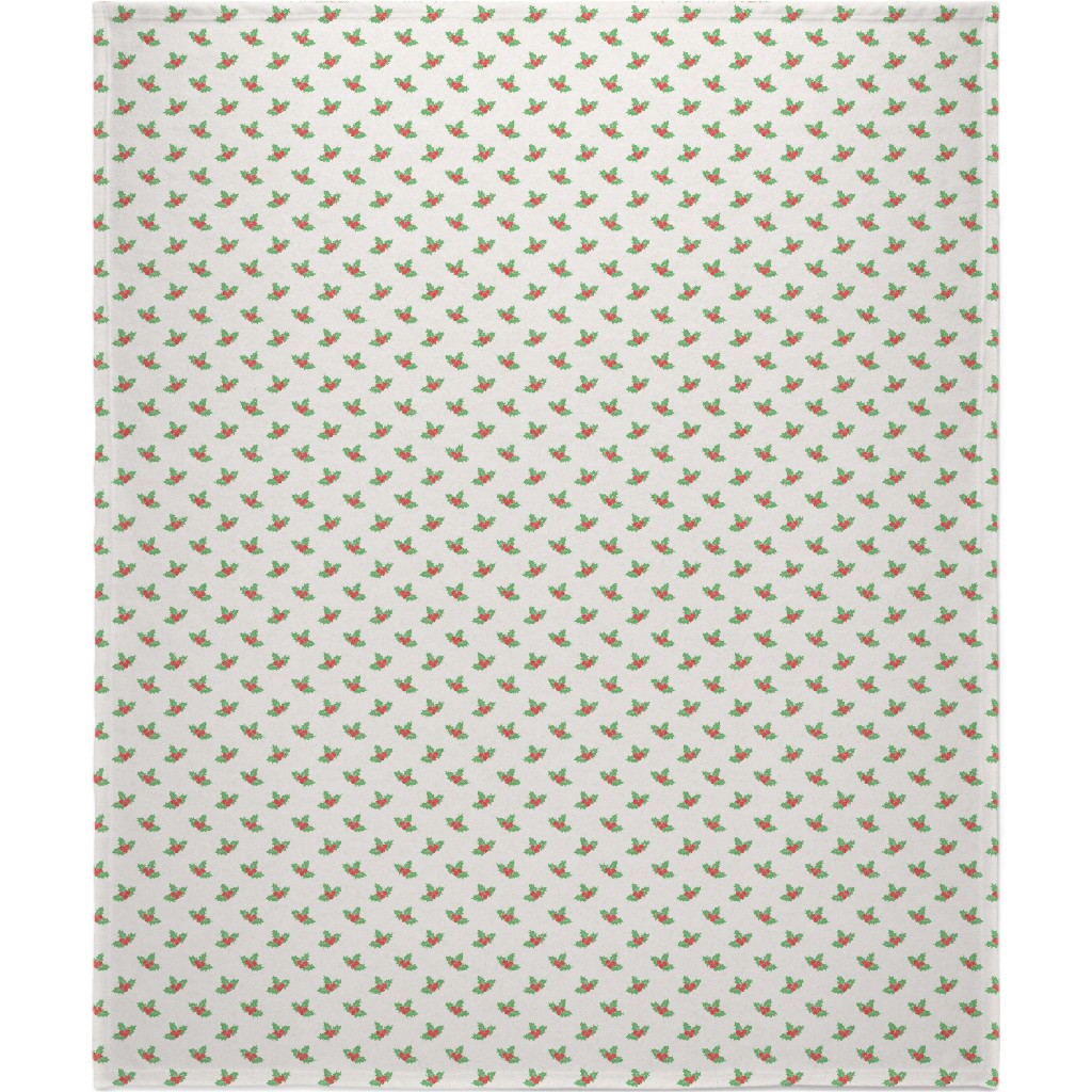 Mistletoe - on White Blanket, Fleece, 50x60, Beige